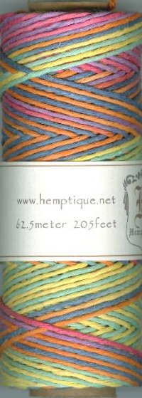 Hemptique 20lb 205 Feet Variegated Rainbow Cord (Spool)