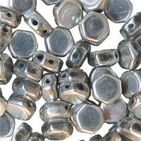 30, 6mm Labrador Full Coat Czech Glass Two Hole Hexx Beads