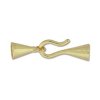 Set of 5 Large Gold Plated Hook and Eye Clasp Ends