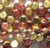 30, 6mm Jet California Gold Czech Glass Two Hole Honeycomb Beads