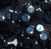 30, 6mm Hematite Czech Glass Two Hole Honeycomb Beads