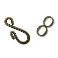18 Pairs of Antique Brass Hook and Eye Clasps