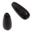 16 Inch Strand 15x6mm Black Horn Teardrop Worked on Bone Beads