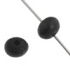 16 Inch Strand 6 to 7mm Black Horn Rondelle / Spacer Worked on Bone Beads