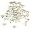 100 2.5mm Ridged Silver Crimps