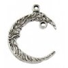 1 27x21mm Antique Silver Man In The Moon Pendant with Loop