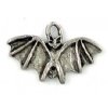 1 19x12mm Antique Silver Flying Bat Pendant / Charm