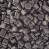 10 Grams 5x5mm Dark Grey Chalk Metallic Dyed Two Hole Karo Beads