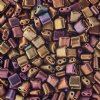 10 Grams 5x5mm Copper AB Metallic Dyed Two Hole Karo Beads