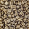10 Grams 5x5mm Gold Metallic Dyed Two Hole Karo Beads