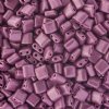 10 Grams 5x5mm Pink Chalk Metallic Dyed Two Hole Karo Beads