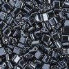 10 Grams 5x5mm Metallic Gunmetal Two Hole Karo Beads