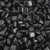 10 Grams 5x5mm Opaque Black Two Hole Karo Beads