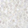 10 Grams 5x5mm Opaque White Lustre Two Hole Karo Beads