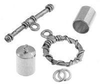Kumihimo Antique Silver Twisted Toggle Starter Findings Kit