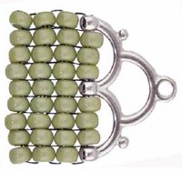 Set of 2, 12.6x18.6mm Cymbal Lakos III Antique Silver 8/0 Seed Bead Ends