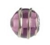 1, 8mm Bronze Wrapped Amethyst Lampwork Bead