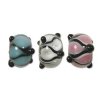 Strand of 9x14 Black and Pastel Swirl & Bump Chinese Lampwork Beads