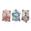Strand of 9x14 White and Pastel Swirl & Bump Chinese Lampwork Beads