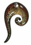 1 70x40mm Amber, Smoke Topaz, and Silver Foil Swirl Drop Pendant
