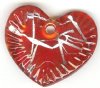 1 45x39mm Twisted Red and Silver Foil Heart Pendant