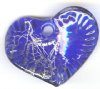 1 45x39mm Twisted Sapphire and Silver Foil Heart Pendant