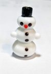 1, 25mm Lampwork Snowman Bead