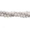 8 Inch Strand of 6mm Round Arctic White Lava Stone Beads