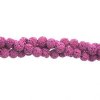 8 Inch Strand of 6mm Round Flamingo Pink Lava Stone Beads