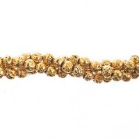 8 Inch Strand of 6mm Round Gold Lava Stone Beads