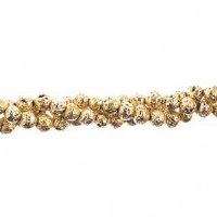 8 Inch Strand of 6mm Round Light Gold Lava Stone Beads