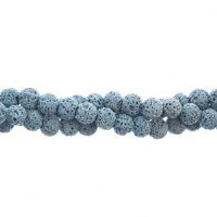8 Inch Strand of 6mm Round Royal Azure Lava Stone Beads