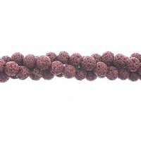 8 Inch Strand of 6mm Round Sedona Red Lava Stone Beads