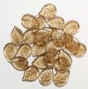 25 18x13mm Transparent Smoke Topaz Glass Leaf Beads