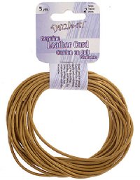 5 yards of 2mm Metallic Gold Leather Cord