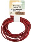2m of 5x2mm Red Flat Leather Lacing by Metal Complex