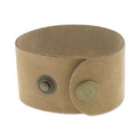 1.5" Natural Leather Cuff Bracelet with Brass Snaps