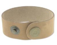 One Inch Natural Leather Cuff Bracelet with Brass Snaps