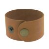 1.5" Tan Leather Cuff Bracelet with Brass Snaps