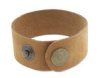 One Inch Tan Leather Cuff Bracelet with Brass Snaps