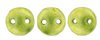 50 6mm Lime Punch Saturated Metallic Two Hole Glass Lentil Beads 