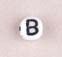 7x4mm White Glass Letter Bead - B
