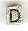 Metal Cube Alphabet Bead - Letter D