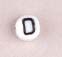 7x4mm White Glass Letter Bead - D