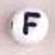 White Glass Letter Bead - F