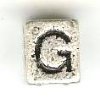 Metal Cube Alphabet Bead - Letter G