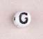 White Glass Letter Bead - G