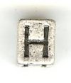 Metal Cube Alphabet Bead - Letter H