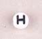White Glass Letter Bead - H
