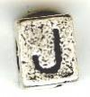 Metal Cube Alphabet Bead - Letter J